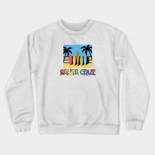 Santa Cruz Pack Sticker Surfboards on Fence Lite Crewneck Sweatshirt